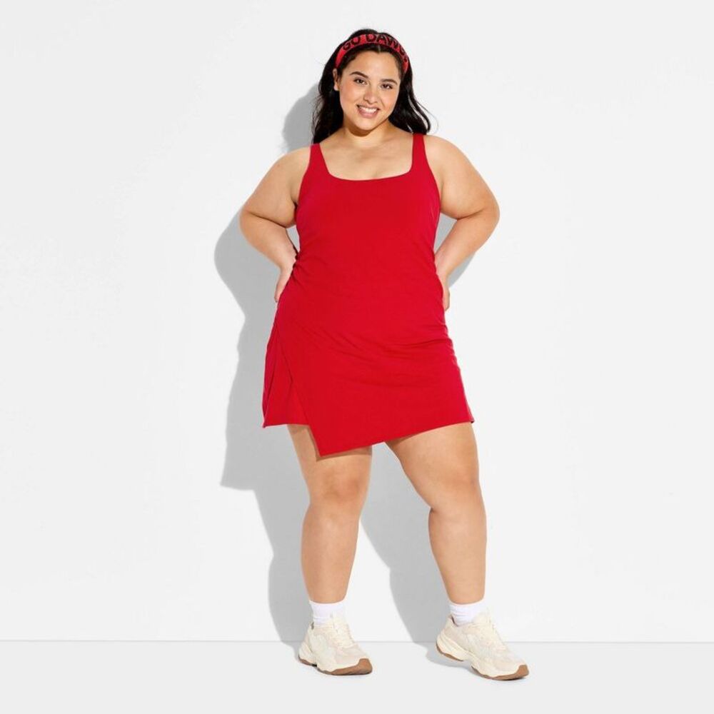 Women's Washed Jersey Dress - JoyLab Red 2X - Picture 2 of 4